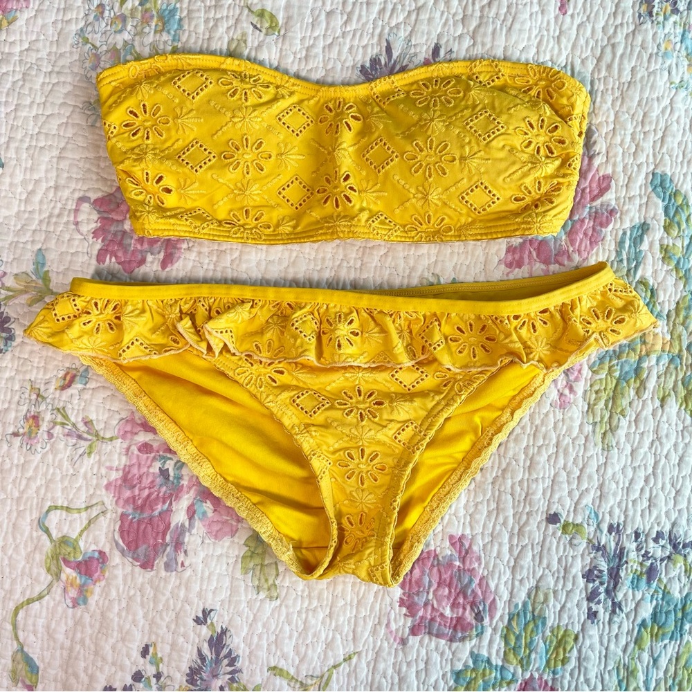 Kate Spade Yellow Eyelet Bikini